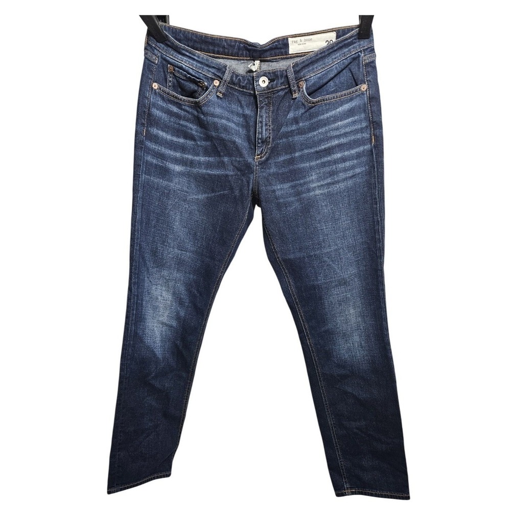 Rag Bone Dre Low Rise Slim Boyfriend Jeans Dark Wash Size 29 WDD22S2643CAAS